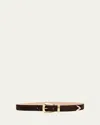 Khaite Benny Suede Belt In Coffee