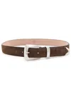 Shop Khaite Benny Suede Belt In Dark Brown