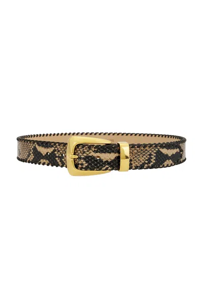 Khaite Benny Whipstitch Belt In Taupe
