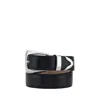 Khaite Black Calf Leather Bos Taurus Regular Belt In Black