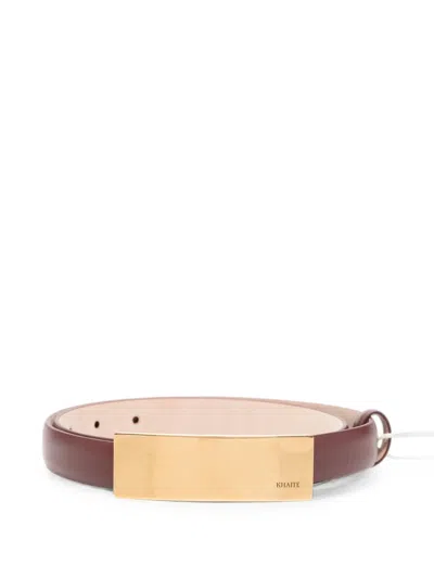 Khaite Berlin Leather Belt In Gold