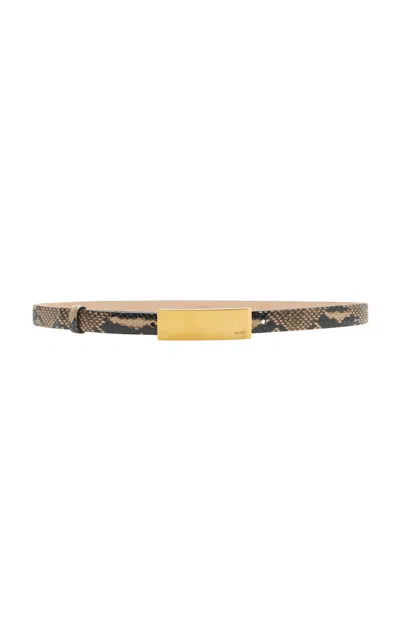 Khaite Berlin Snake-effect Leather Belt In Brown