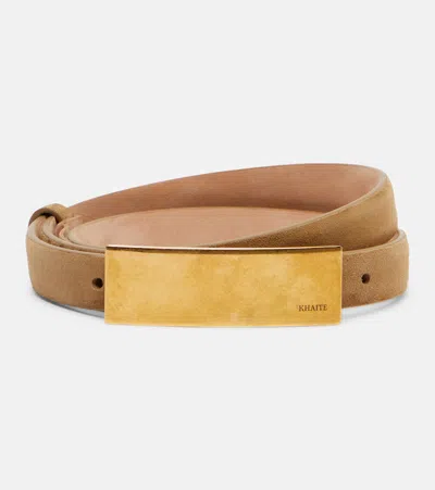 Khaite Berlin Suede Belt In Brown