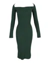 Khaite Beth Ribbed-knit Midi Dress In Green Viscose In Green