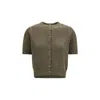 Khaite Womens Artichoke Nora Short-sleeve Knitted Cashmere Cardigan In Brown