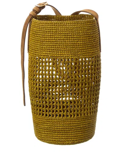 Khaite Billie Small Raffia & Suede Bucket Bag In Brown