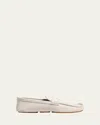 Khaite Billy Grained Leather Moc-toe Penny Loafers In Light Grey
