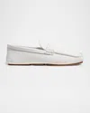Khaite Billy Grained Leather Moc-toe Penny Loafers In Optic White