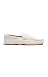 Khaite Billy Textured-leather Loafers In Grey