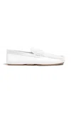 Khaite Billy Pebbled Leather Loafers In White