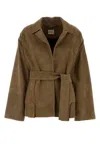 Khaite Biscuit Suede Alder Jacket In Brown