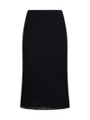 Khaite Leema Ribbed-jersey Midi Skirt In Black