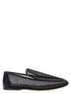 Khaite Alessio Leather-trimmed Mesh Loafers In Black
