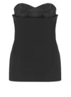Khaite Sleeveless Top With Glossy Satin Bustier Lining In Black