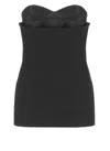 Khaite Sleeveless Top With Glossy Satin Bustier Lining In Black