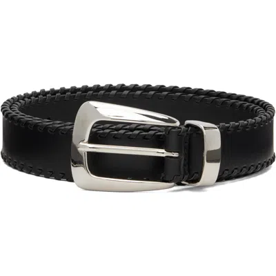 Khaite Black Benny Whipstitch Belt