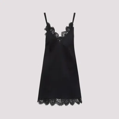 Khaite Bo Crepe Satin Mini Dress In Black