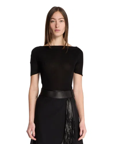 Khaite Black Boat Neck Top