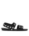 Khaite Black Boden Flat Sandals In Black