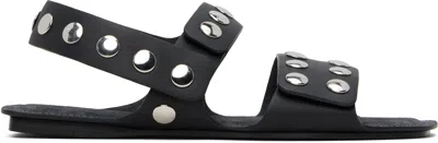 KHAITE BLACK BODEN SANDALS