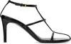 Khaite Black Leather Loop Sandals
