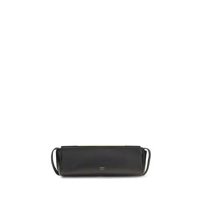 Khaite Black Calf Leather Bos Taurus Clutch Women's Bag