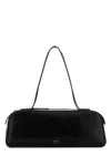 Khaite Black Leather Simona Shoulder Bag In Black