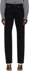 Khaite Bacall Low Rise Straight Jeans In Black