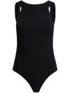 Khaite Campagna Open-back Stretch-knit Thong Bodysuit In Black