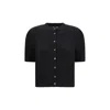 Khaite The Nora Short Sleeve Cashmere Cardigan In Black