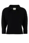 Khaite Black Cashmere Herve Polo Shirt In Black