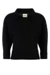 Khaite Black Cashmere Herve Polo Shirt