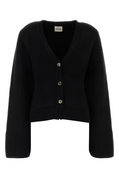 Khaite Black Cashmere Scarlet Cardigan