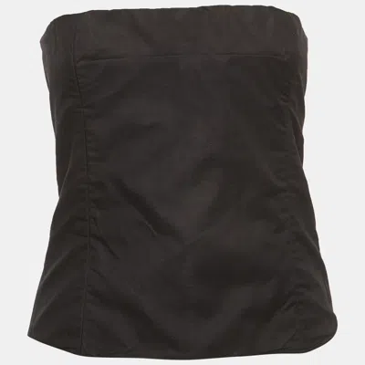 Pre-owned Khaite Black Cotton Strapless Corset Top M