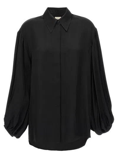 Khaite Black Cupro Women's Blouse