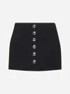 Khaite Black Double-face Crêpe Jaxon Miniskirt