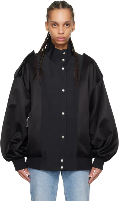 KHAITE BLACK FARRIS BOMBER JACKET