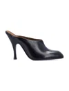 Khaite Black Glazed Leather Colt Mule In Black