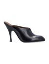 Khaite Black Glazed Leather Colt Mule In Black
