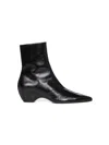 Khaite Arizona Pointed-toe Calf Leather Ankle Boots In Black