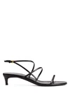 Khaite Black Goat Leather Sandals In Black