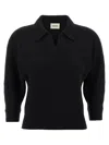Khaite Black Cashmere Herve Polo Shirt In Black