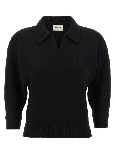 Khaite Black Herve Polo Shirt