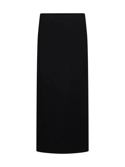 Khaite Black Japanese Crepe Lyle Long Column Skirt