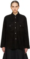 Khaite Black Jinn Suede Jacket In 200 Black
