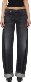 Khaite Black Denim Karo Low-rise Cuffed Jeans In Multi