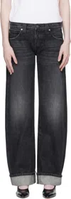 Khaite Black Denim Karo Low-rise Cuffed Jeans In Multi