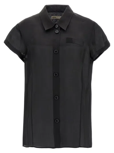Khaite Keefe Silk Charmeuse Shirt In Black