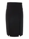 Khaite Kidd Pleated Midi Skirt In Black