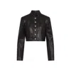 Khaite Samuelson Cropped Duchesse-satin Jacket In Black
